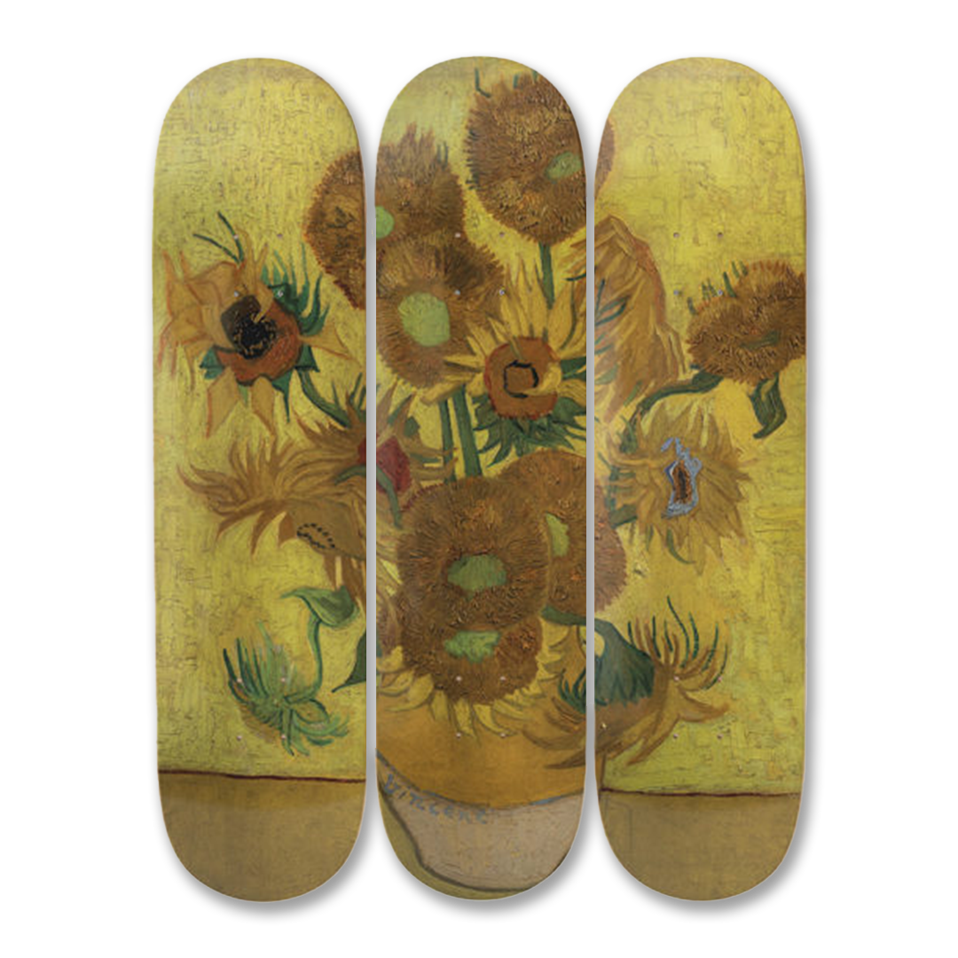 SKATEROOM ゴッホ ひまわり スケボー Vincent Van Gogh Sunflowers Skateboard Art — Ze Art Gallery